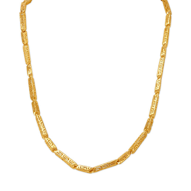 Solid Link Hollow Gold Chain For Men,,hi-res image number null