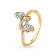 14KT Yellow Gold Diamond Finger Ring,,hi-res image number null