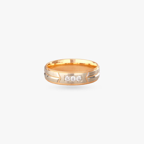 Groove Line Diamond Ring for Men