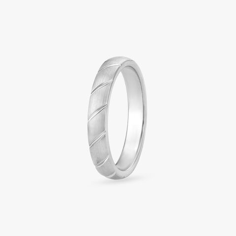Sleek Groove Platinum Ring For Men