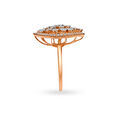Shimmering 18 Karat Yellow, White, Rose Gold And Diamond Leaf-Shaped Finger Ring,,hi-res image number null