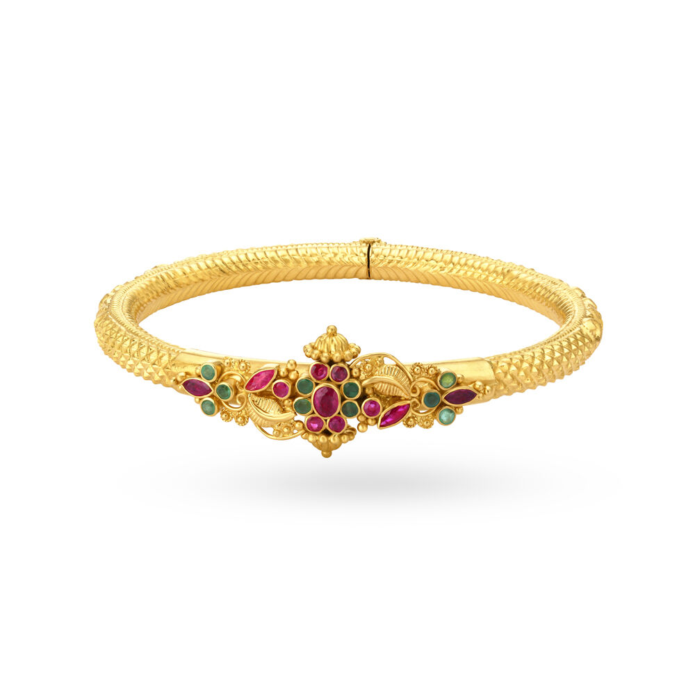 Kada gold bangles tanishq shop