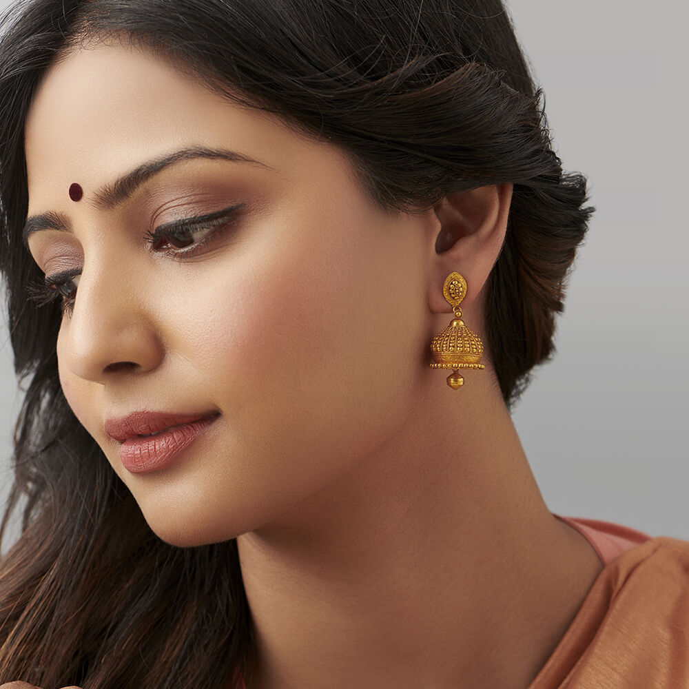 Gold jhumka cheap tanishq with price