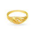 Abstract 22 Karat Yellow Gold Swirled Finger Ring,,hi-res image number null