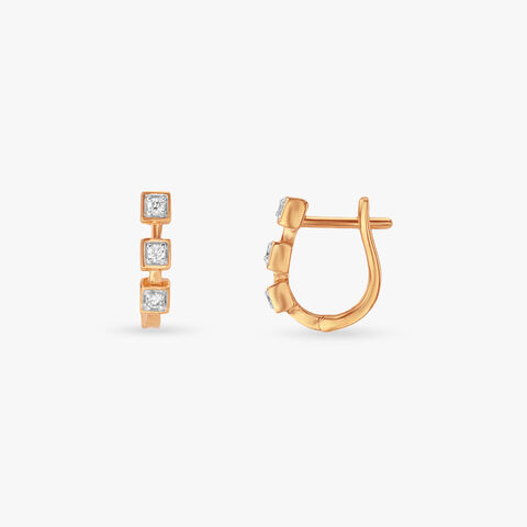 Trio Frame Diamond Hoop Earrings