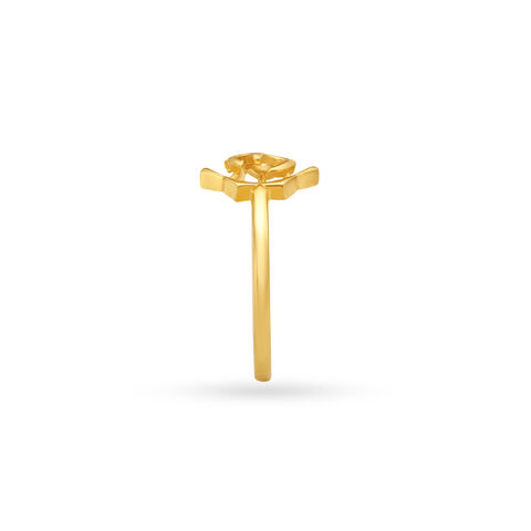 Carved Om Gold Finger Ring For Kids