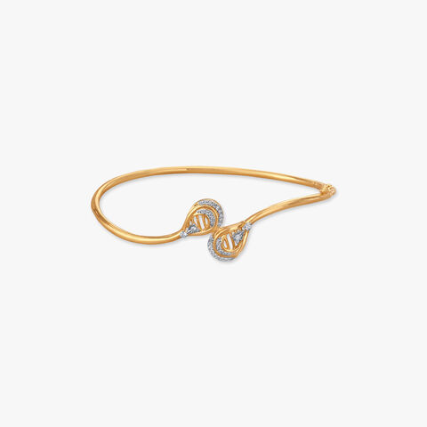 Twirling Leaf Diamond Bangle