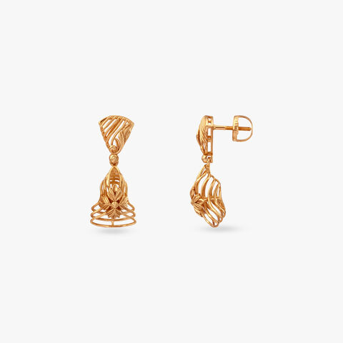 Timeless Bloom Gold Jhumka Earrings
