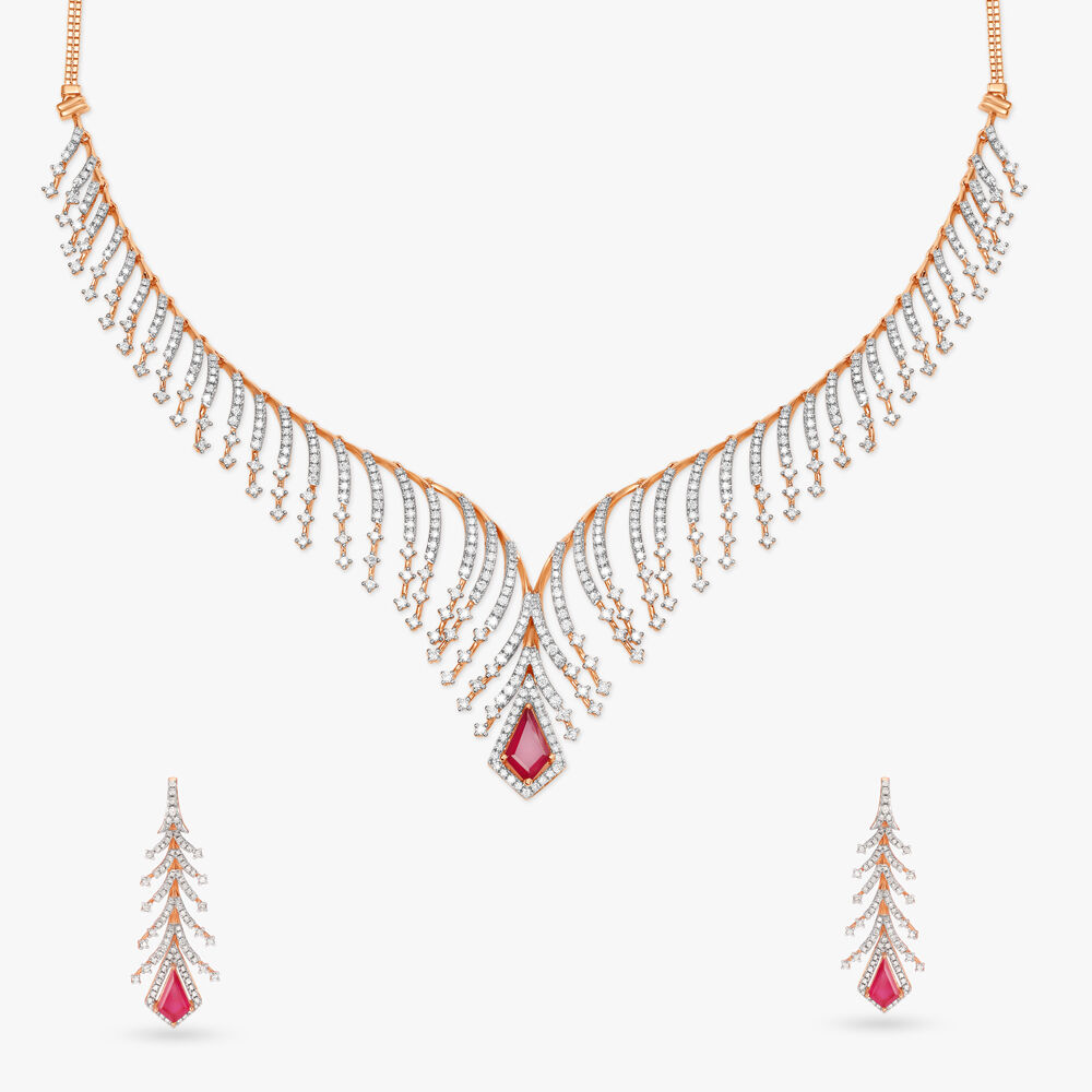 Luminous Beacon Natural diamond Necklace Set