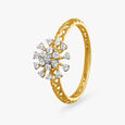 Lustrous  Floral Gold and Diamond Ring,,hi-res image number null
