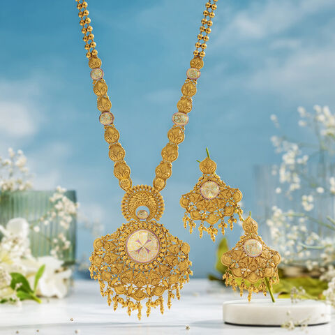 Opulent Floral Gold Necklace Set