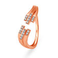 14KT Rose Gold Diamond Finger Ring,,hi-res image number null