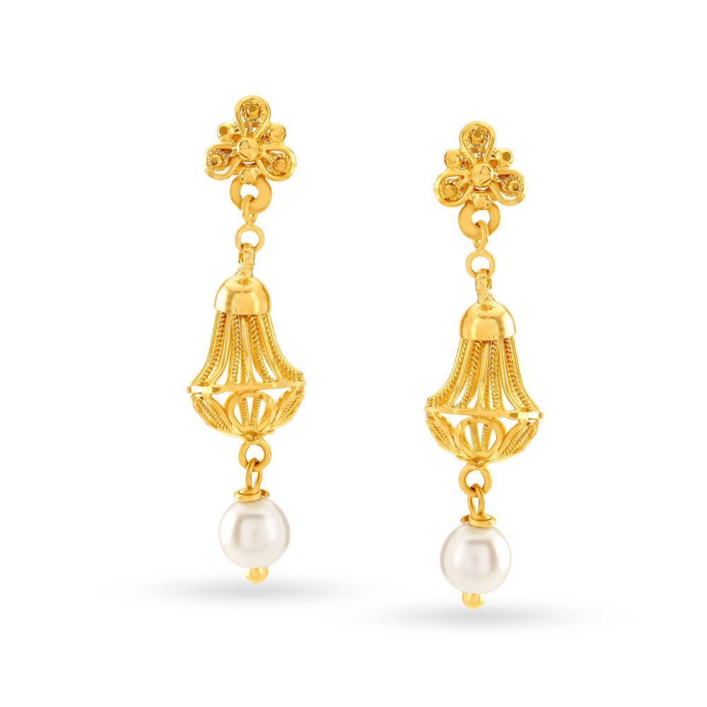 Gold danglers tanishq 2025