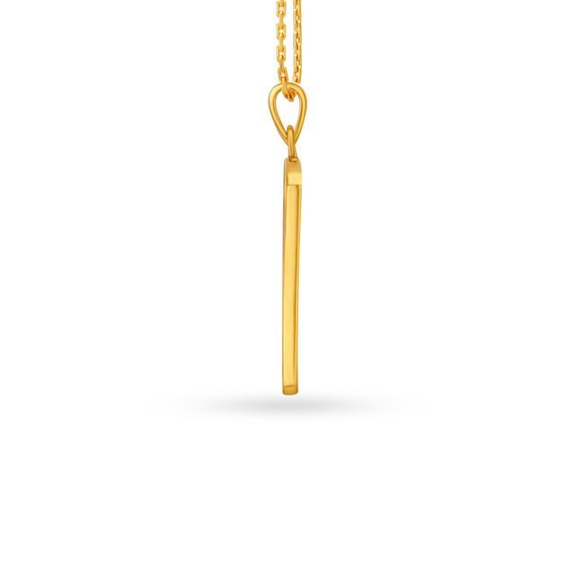 Engaging Gold Pendant with Carved Circles For Men,,hi-res image number null