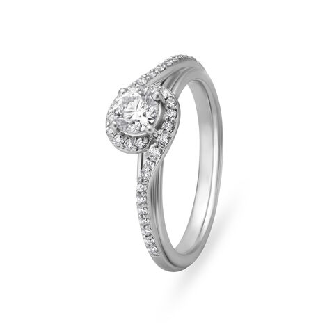 Timeless Solitaire Look White Gold and Diamond Ring