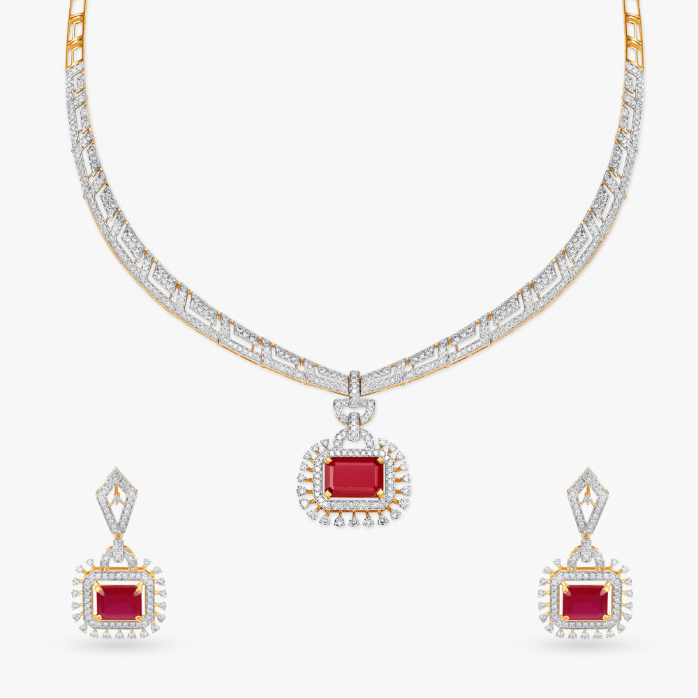 Poet s Muse Natural diamond Necklace Set