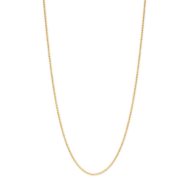 18KT Yellow Gold Hexagonal Gold Beaded Chain,,hi-res image number null