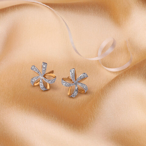 Spectacular Floral Diamond Stud Earrings