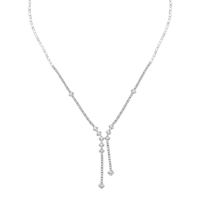 Dainty white gold necklace clearance
