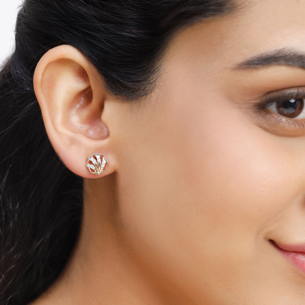 Women's gold discount diamond stud earrings