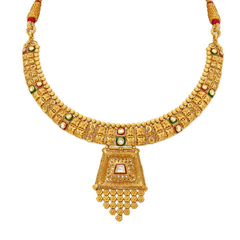 Intricate Floral Gold Necklace Set