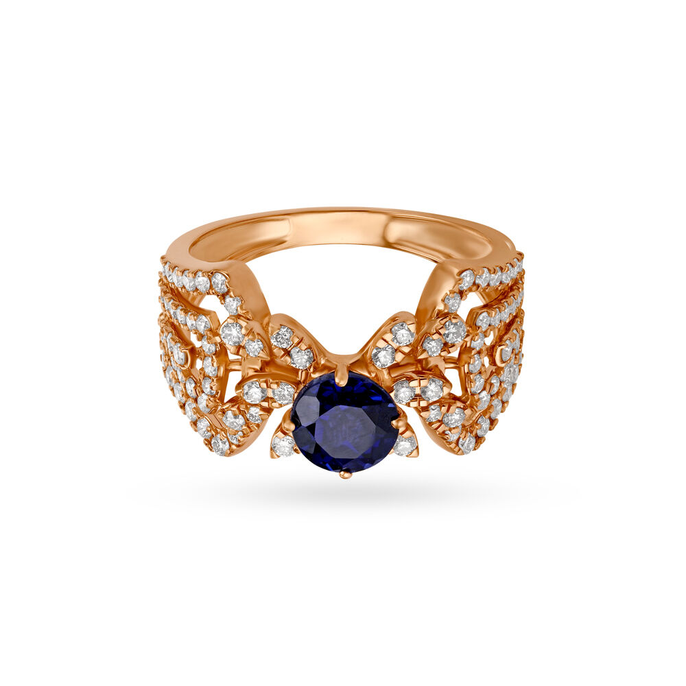 Exquisite 14 Karat Rose Gold And Diamond Chrysanthemum Cocktail Ring