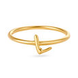 Letter L 14KT Yellow Gold Initial Ring,,hi-res image number null