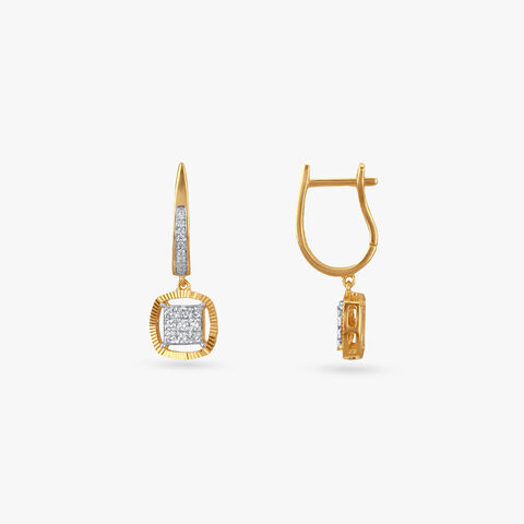 Luxe Square Diamond Hoop Earrings