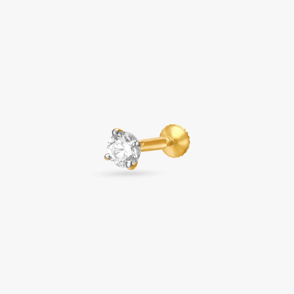 Single Stone Gold and Diamond Nose Pin