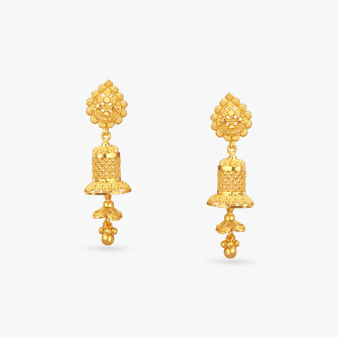 Royal Charm Gold Jhumka Earrings