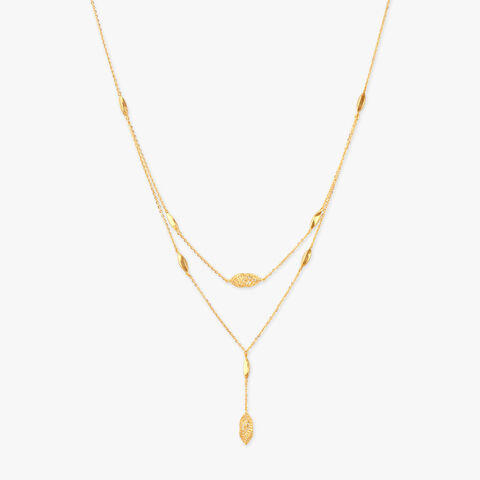 Drape Leaf Gold Necklace