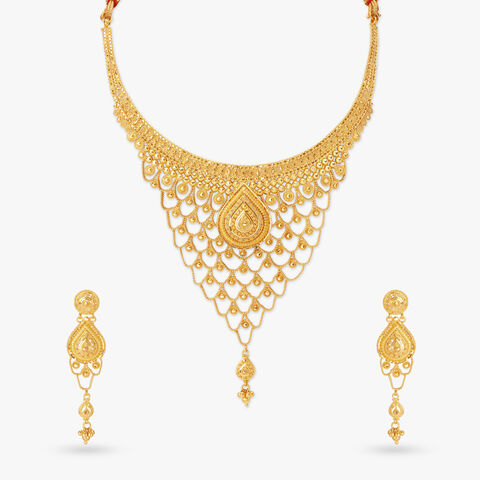 Exquisite Ahmedabadi Rawa Work Necklace Set