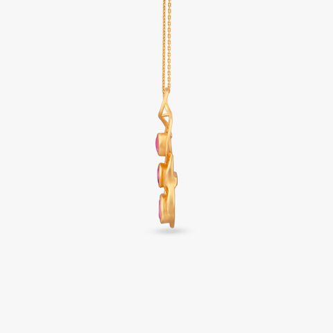 Scarlet Cascade Gold Pendant