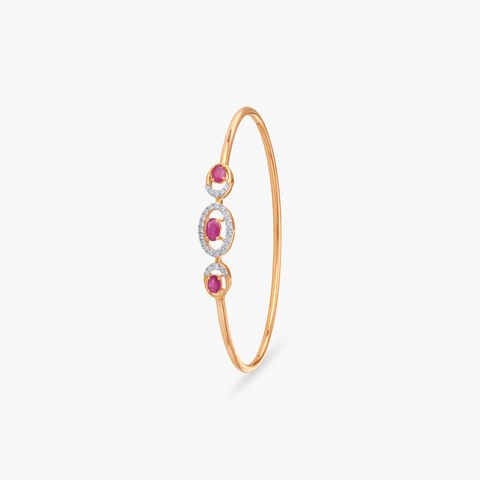 Rosy Gleam Diamond Bangle