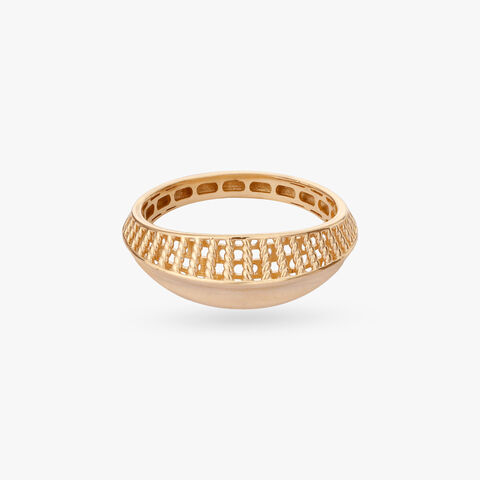 Contemporary Textured Gold Ring alternate view 1