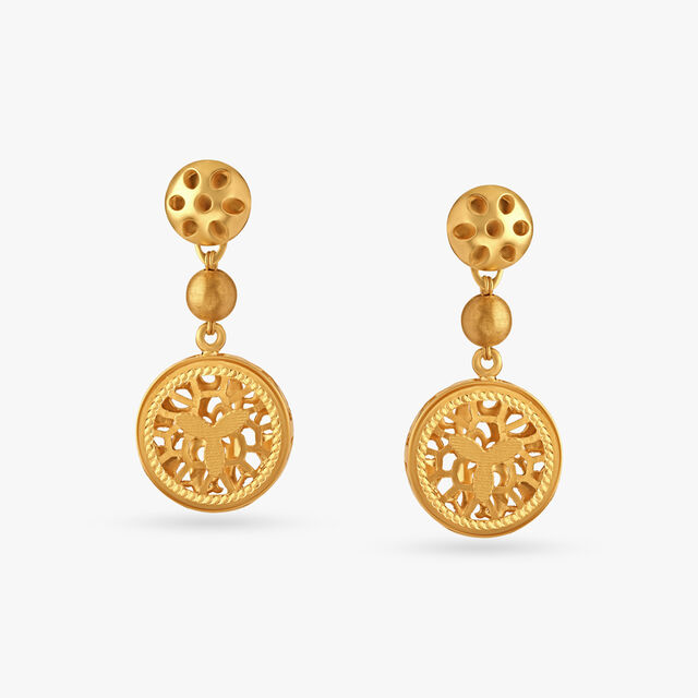 Mesh Coin Drop Earrings,,hi-res image number null