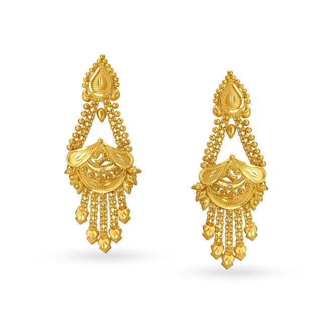 Alluring Carved Gold Necklace Set,,hi-res image number null
