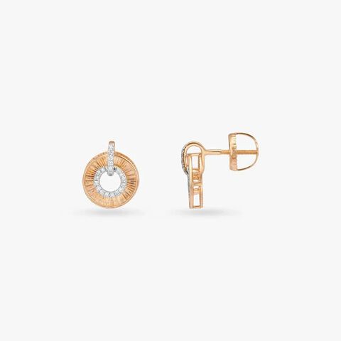 Aurora Circle Diamond Stud Earrings