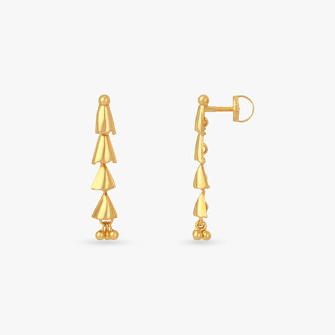 Sculpted Chimes Gold Drop Earrings