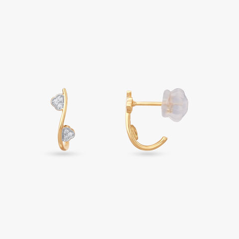 Fluid Trail Diamond Hoop Earrings