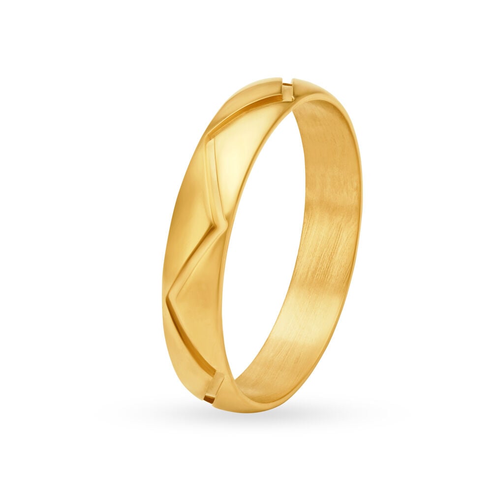 Impressive 22 Karat Yellow Gold Stacked Pattern Finger Ring