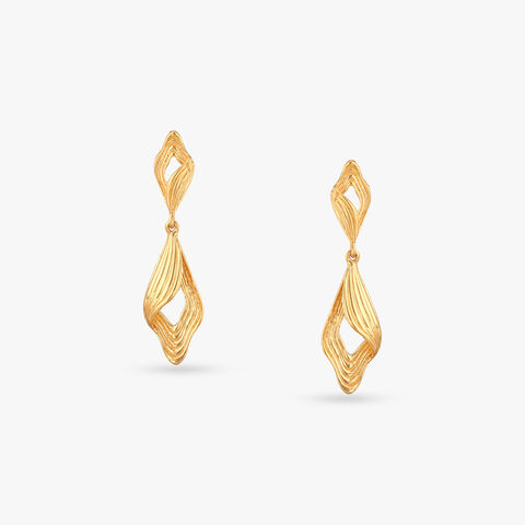 Fluid Layered Gold Drop Earrings