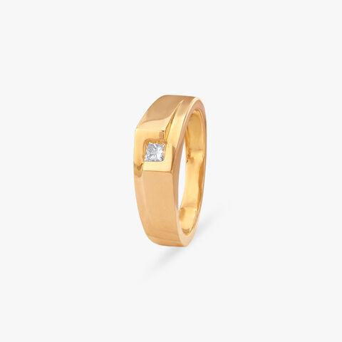Minimal Edge Diamond Ring for Men