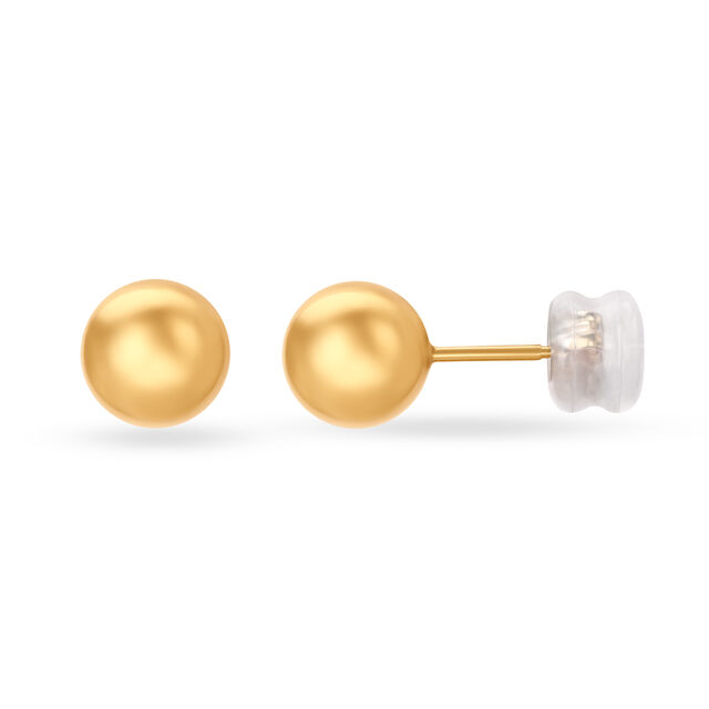 Minimalistic Round Gold Round Stud Earrings,,hi-res image number null
