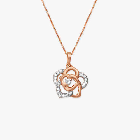 Lovely Floret Diamond Pendant with Chain