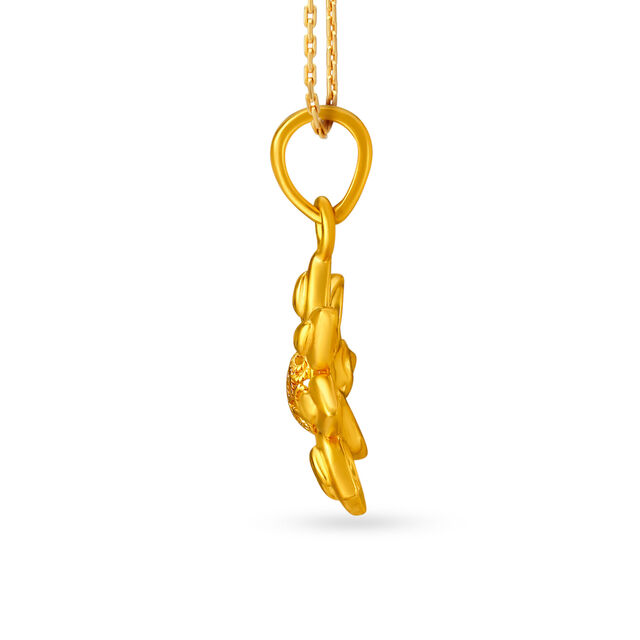 Adorable 22 Karat Gold Floral Pendant,,hi-res image number null