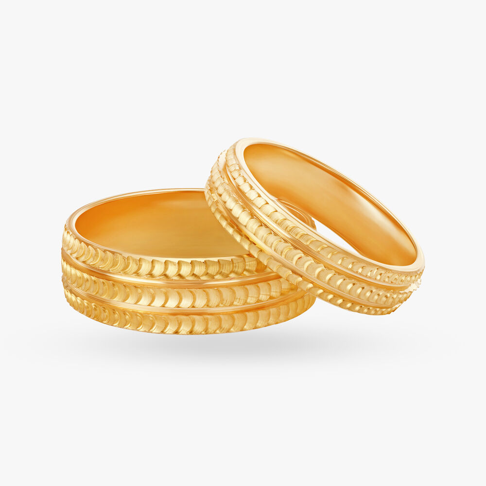 Manufacturer of 916 ct gold couple rings | Jewelxy - 202284