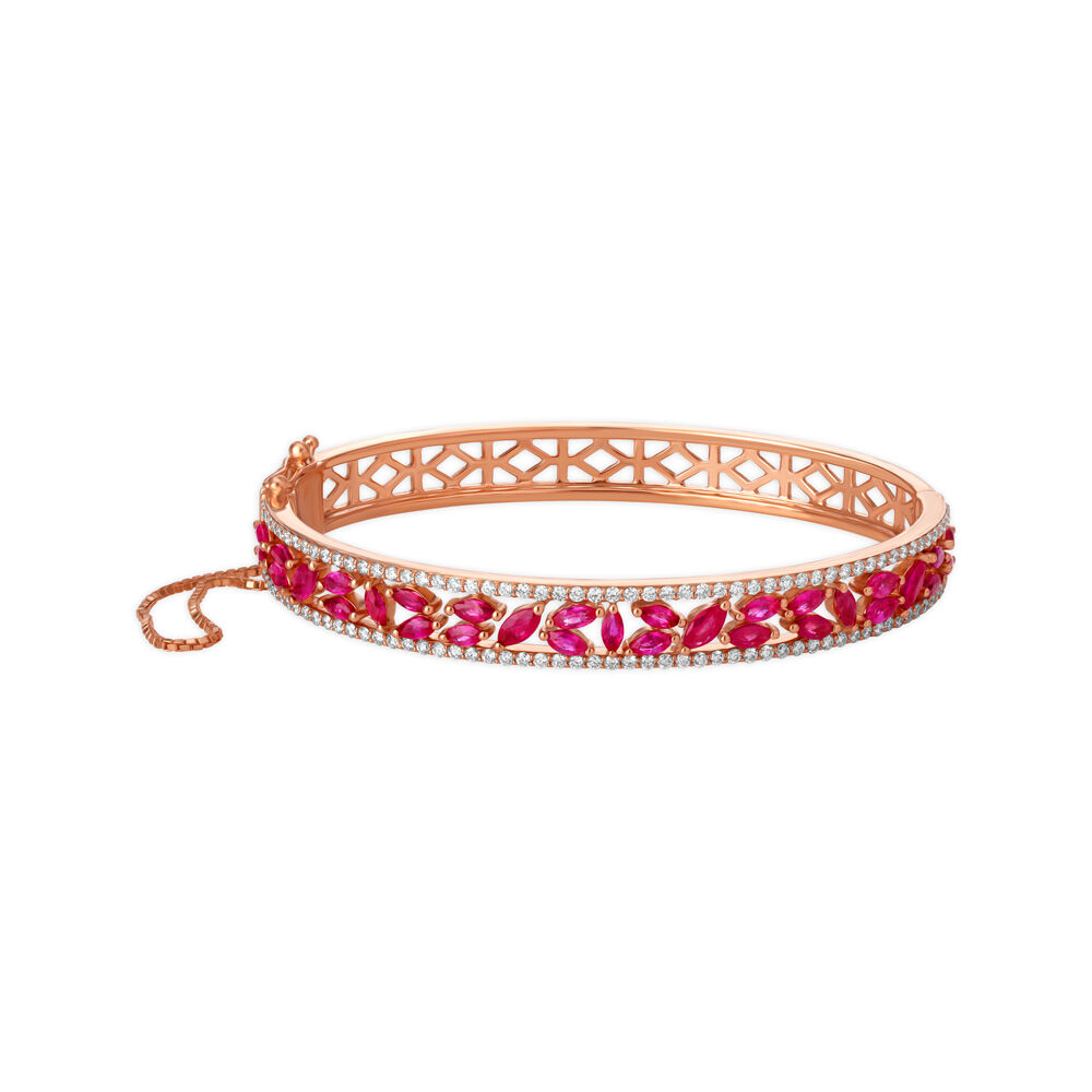 Stunning Ruby and Diamond Bangle in Rose Gold