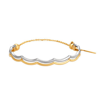14KT Yellow-White Gold Bangle - Stories On The Curvatures