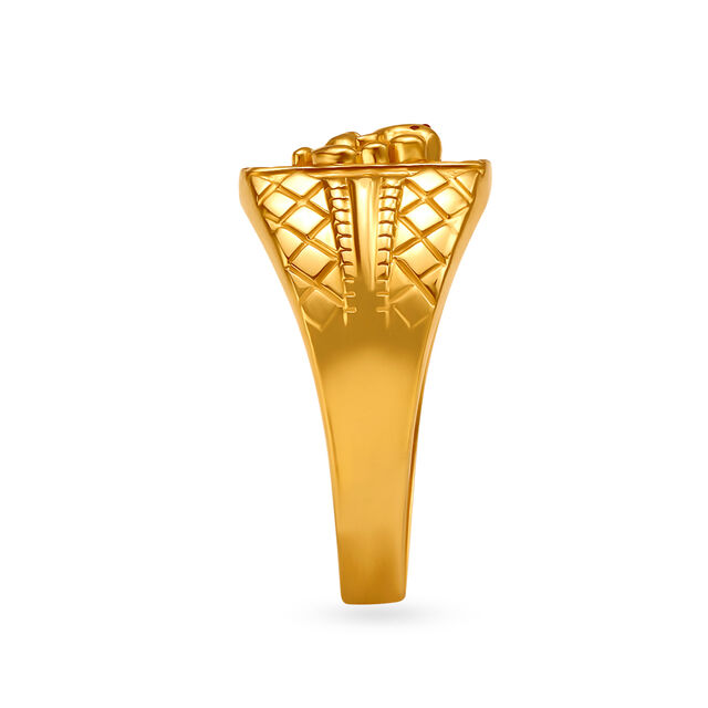 Bedecked Ganesha 22 Karat Gold Finger Ring,,hi-res image number null